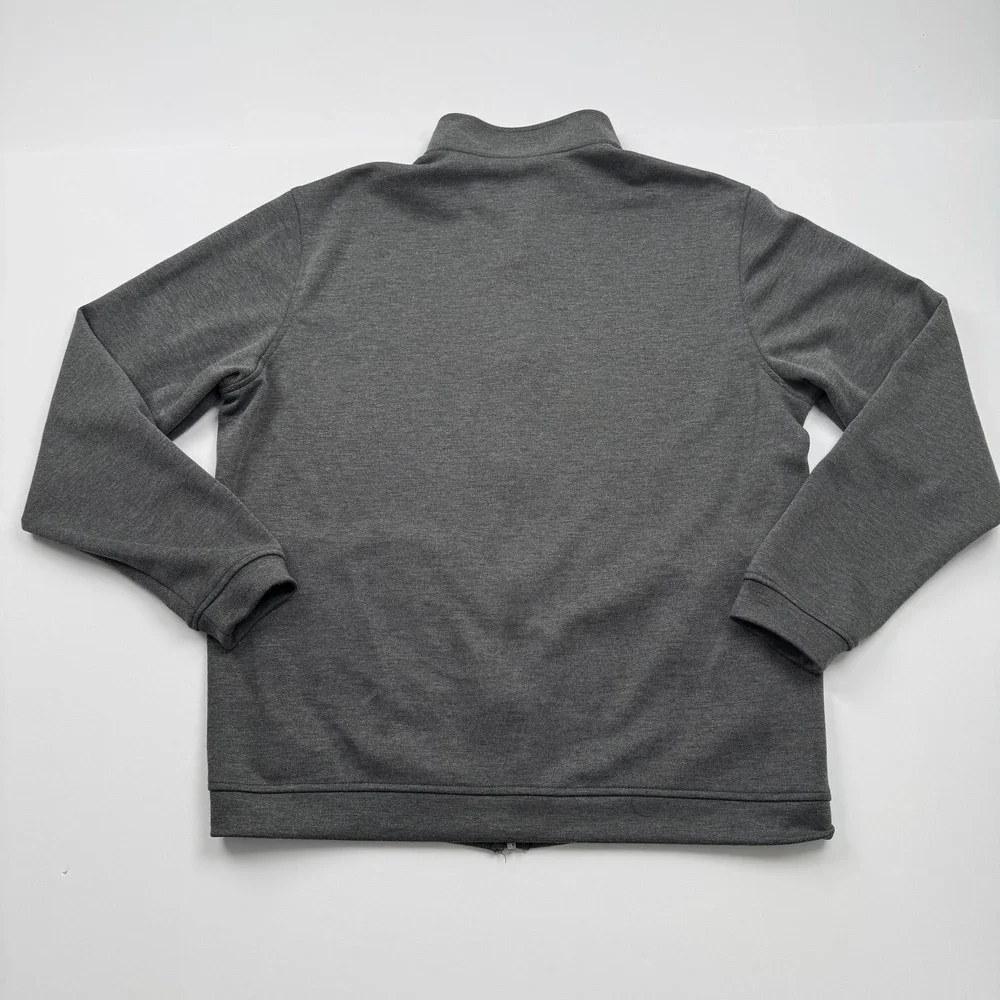 Adidas Jacket Mens Medium Gray Full Zip Athletic Track Lightweight Logo Pockets